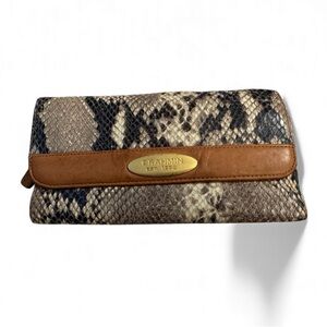 Brahmin Tan and Black Snake Pattern Wallet